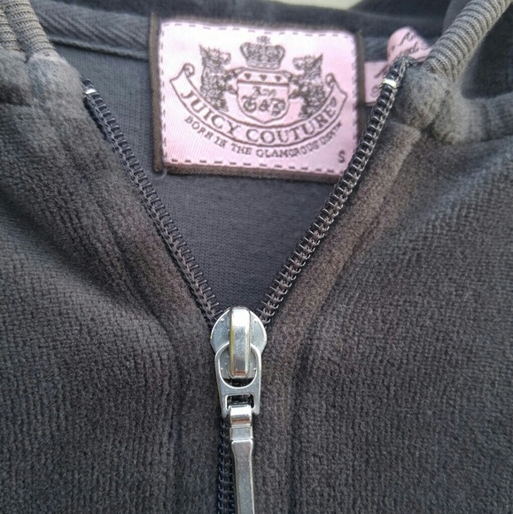 Juicy Coture Hoodie with Purple Metallic Butterfly - Picture 2 of 4